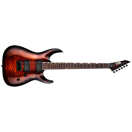 LTD MH-200 HT QM Dark Brown Sunburst