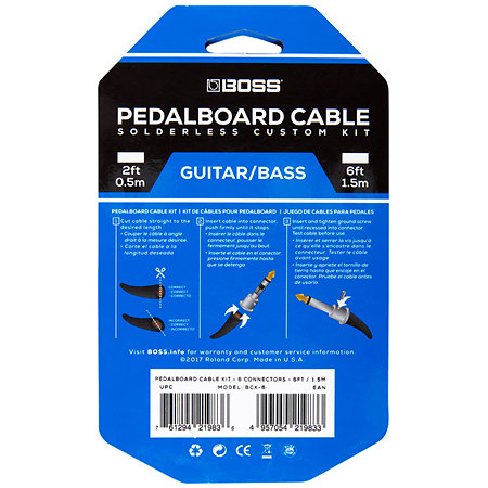 BCK-6 Solderless Pedalboard Cable Kit Pédalier Boss