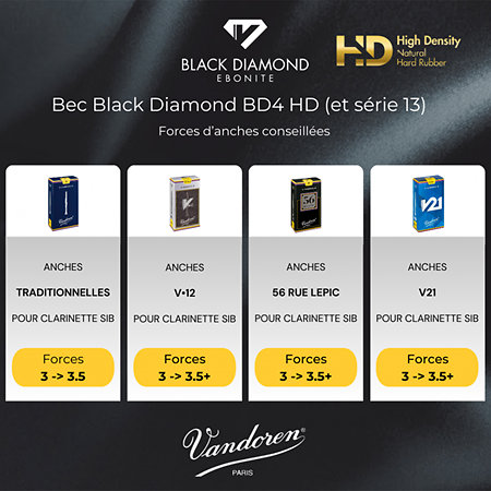 Vandoren CM1404HD Black Diamond Série 13 BD4 HD
