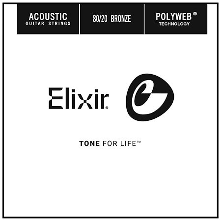 Elixir 13122 Corde Folk 80/20 Bronze à l’unité 022