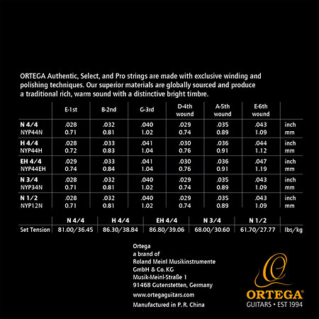 NYP44H Custom made strings Pro Ortega