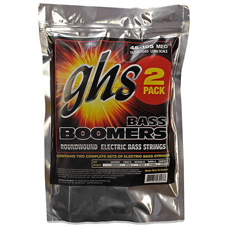 GHS M30452-SET Bass Boomers Medium 45-105 (pack de 2)