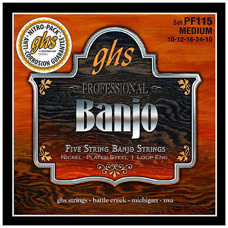 GHS PF115 Banjo Medium 10-10