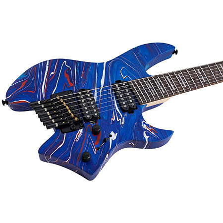 X6 7-String Headless Blue Swirl Larry Carlton