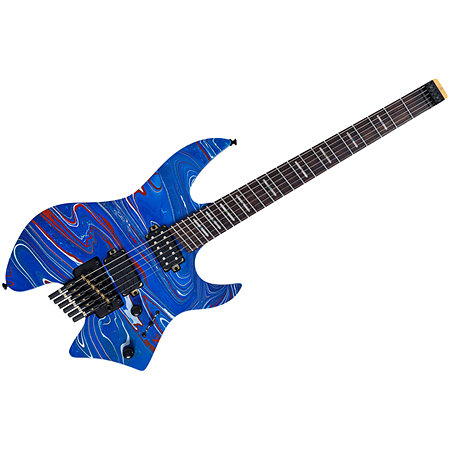 Larry Carlton X6 6-String Headless Blue Swirl
