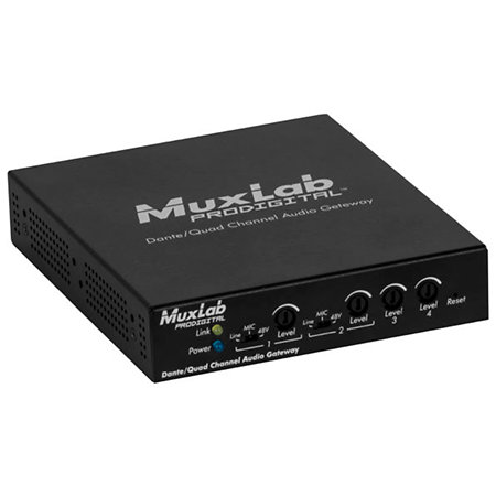 MuxLab 500765 - Passerelle Dante 4 canaux PoE