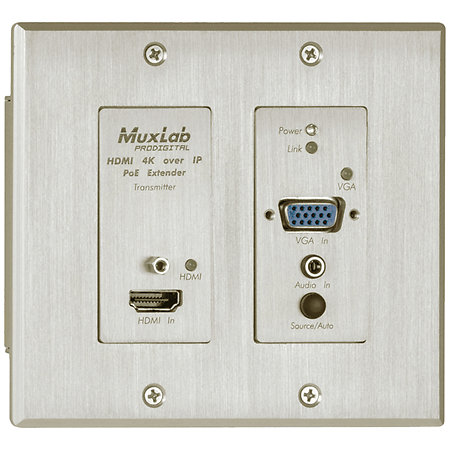 MuxLab 500773 TX - Émetteur mural HDMI/VGA 4K sur IP