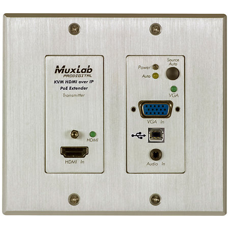 MuxLab 500777 TX - Émetteur mural HDMI/USB 4K sur IP