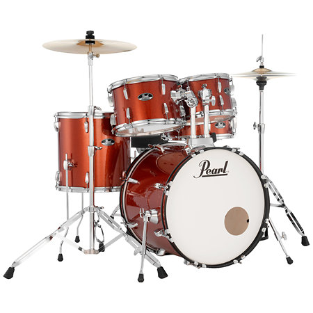 Pearl RSS505CC-749 Roadshow Fusion 20'' 5 fûts Burnt Orange Sparkle + Tabouret + 2 cymbales Sabian