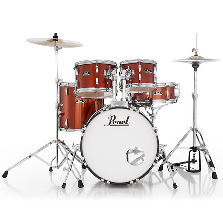 Pearl RSS505CC-749 Roadshow Fusion 20'' 5 fûts Burnt Orange Sparkle + Tabouret + 2 cymbales Sabian