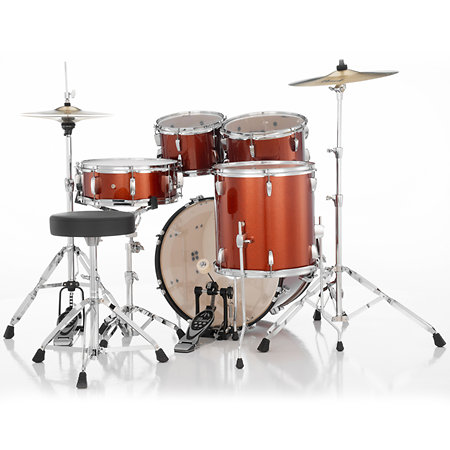 RSS505CC-749 Roadshow Fusion 20'' 5 fûts Burnt Orange Sparkle + Tabouret + 2 cymbales Sabian Pearl