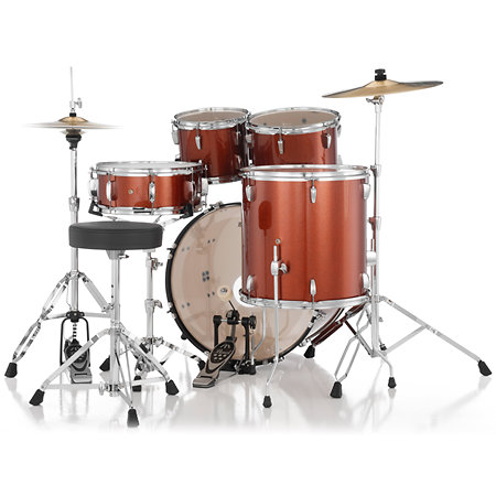 RSS525SCC-749 Roadshow Rock 5 fûts 22'' Burnt Orange Sparkle + Hardware + 2 cymbales Sabian Pearl