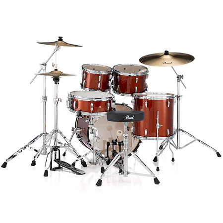 RSS525SBCC-749 Roadshow+ rock 5 fûts 22'' Burnt Orange Sparkle + B-50 + 3 cymbales Sabian Pearl