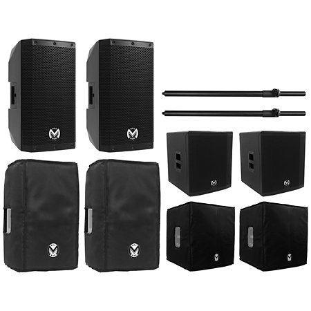 Mac Mah Pack AS 110 (la paire) + AS 815 Sub (la paire) + housses et tubes de couplage