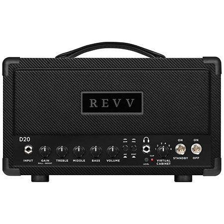 REVV Amplification D20 20/4-Watt Tube Headshell Black Carbon