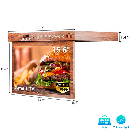 Sylvox 15.6" Kitchen TV Mahogany