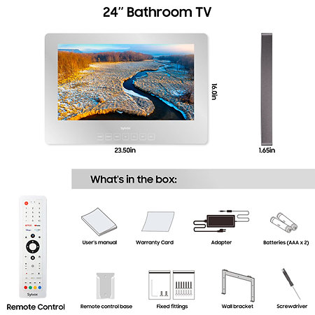Sylvox 24" Bathroom waterproof Mirror TV On Wall