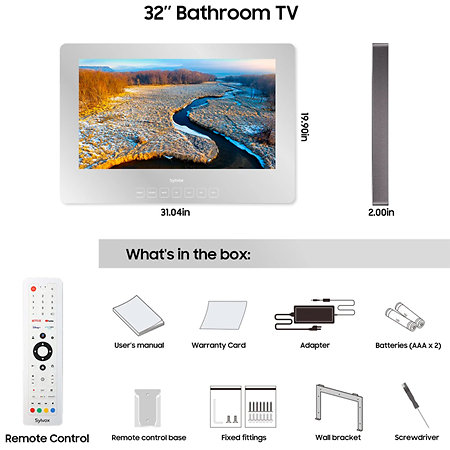 32" Bathroom waterproof Mirror TV On Wall Sylvox