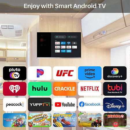 22" Smart 12V RV TV avec DVD intégré Sylvox