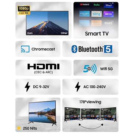 Sylvox 40" Smart 12V RV TV