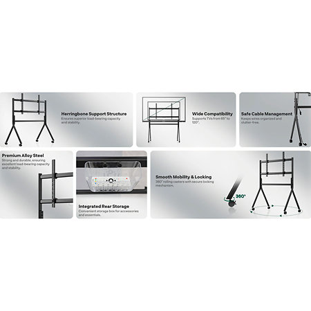 Support TV mobile d'extérieur pour 65'' - 120'' Sylvox