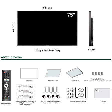 Pergola Pro QLED 75'' Sylvox