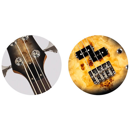 Mini Bass Poplar Burl + Housse Flight