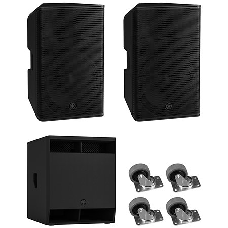 Yamaha Pack DXR15 MK3 (la paire) + Sub DXS18 MK3 + 4 Roulettes