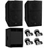 Pack CXR10 MK3 (la paire) + Sub CXS12 MK3 + 4 Roulettes Yamaha