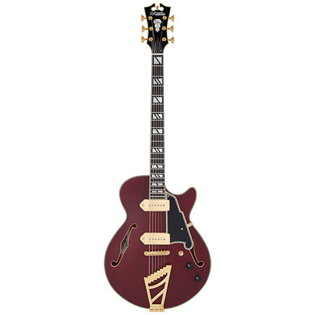 Deluxe SS Baritone Satin Trans Wine D'Angelico