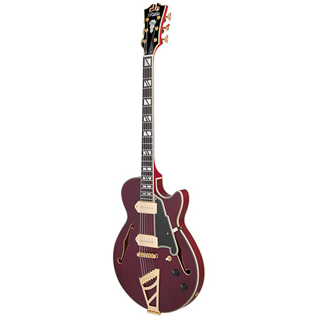 Deluxe SS Baritone Satin Trans Wine D'Angelico
