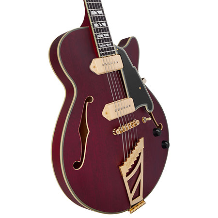 Deluxe SS Baritone Satin Trans Wine D'Angelico