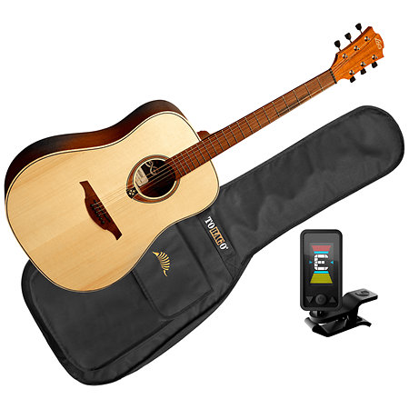 Pack Tramontane T70D-NAT Dreadnought Natural + Accordeur + Housse LAG