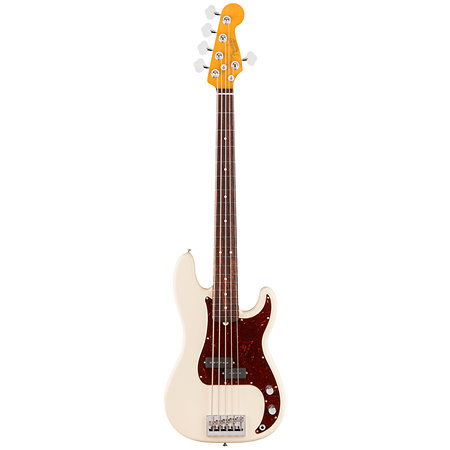 American Professional Precision Bass V RW Olympic White Fender