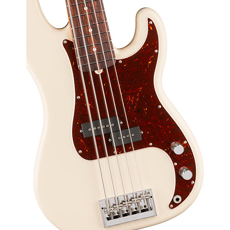 American Professional Precision Bass V RW Olympic White Fender