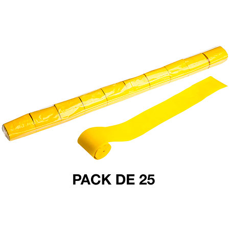 MAGIC FX Stadium Streamers Jaune 20 m x 5 cm (Pack de 25)