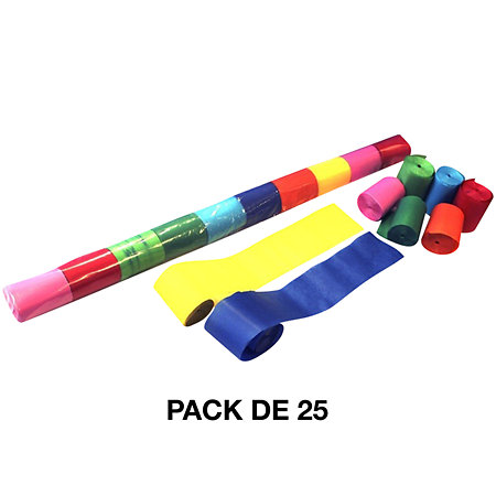 MAGIC FX Stadium Streamers Multicolore 20 m x 2,5 cm (Pack de 25)
