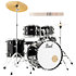 Pack Roadshow Fusion 20'' 5 fûts Jet Black + Baguettes Pearl