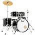 Pack Roadshow Fusion 20'' 5 fûts Jet Black + Baguettes Pearl