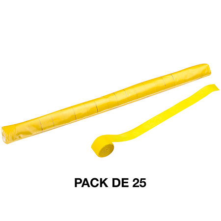 MAGIC FX Stadium Streamers Jaune 20 m x 2,5 cm (Pack de 25)