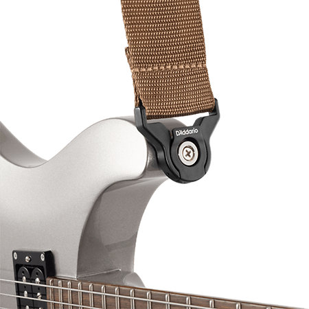 PWSAL409 Auto Lock Guitar Strap Brown D'Addario