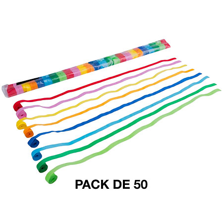 MAGIC FX Streamers papier Multicolore 5 m x 0,85 cm (Pack de 50)