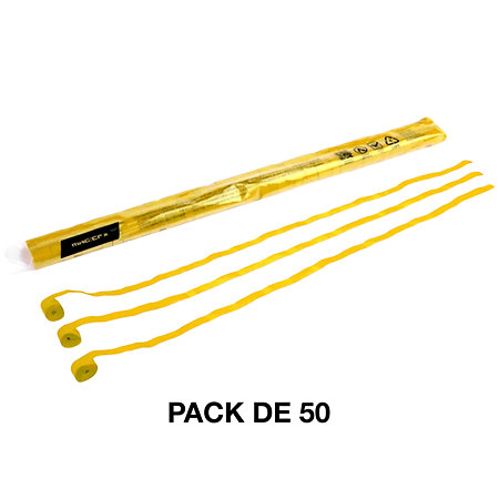 MAGIC FX Streamers papier Jaune 5 m x 0,85 cm (Pack de 50)