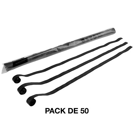 MAGIC FX Streamers papier Noir 10 m x 1,5 cm (Pack de 50)