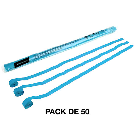 MAGIC FX Streamers papier Bleu clair 10 m x 1,5 cm (Pack de 50)