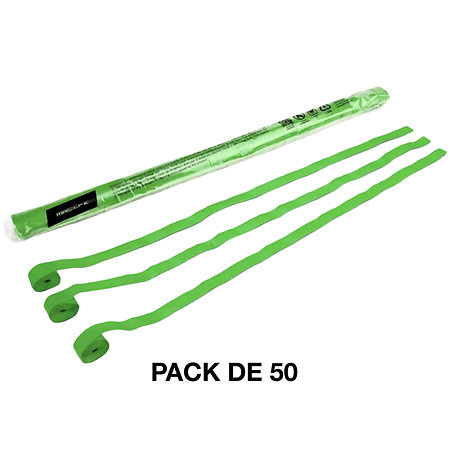 MAGIC FX Streamers papier Vert clair 10 m x 1,5 cm (Pack de 50)