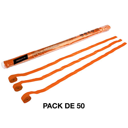 MAGIC FX Streamers papier Orange 10 m x 1,5 cm (Pack de 50)