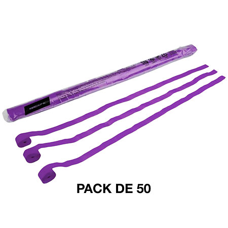 MAGIC FX Streamers papier Violet 10 m x 1,5 cm (Pack de 50)