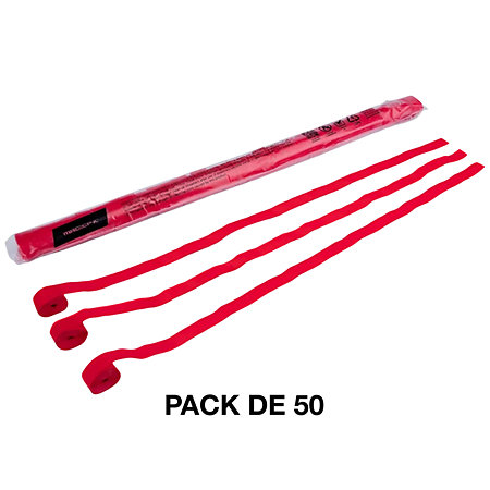 MAGIC FX Streamers papier Rouge 10 m x 1,5 cm (Pack de 50)