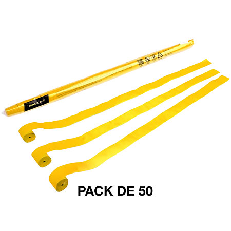 MAGIC FX Streamers papier Jaune 10 m x 1,5 cm (Pack de 50)